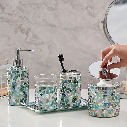 Mosaic Glass online Bathroom Set